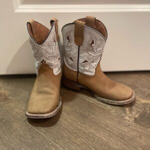 Kids Western Boots - Tan and White
